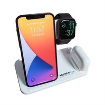 접이식 폴딩 4IN1 다준무선 충전 거치대 W30 고속충전기 아이팟충전기 사과폰충전기 스마트기기 다중충전 무선 충전기 애플 사과폰 전용 전 기종 동시충전 호환, 화이트