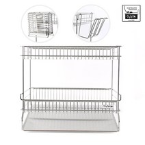 소소한주방 국내산 올스텐304 식기건조대 2단 풀세트_세로형