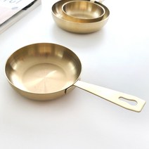 티타늄 골드 국산 퓨전팬 스텐 손잡이 그릇 캠핑 앞접시, 3호, 1개