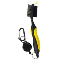 세척기 브러시 골프 클럽 골프 폴 퍼터 양면 홈 클리너 야외 운동 골프 액세서리 용, 노란색