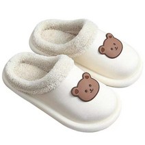 루그리 겨울 여성 사무실 털 실내화, 아이보리