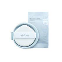 비브라스 더블 래스팅 워터 글로우 핏 쿠션 파운데이션 리필 + 퍼프, 8개, 21호 라이트베이지(리필)