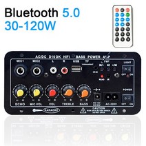 BMW 호환 카오디오뱅크 카 오디오 자동차 스피커 100-300W 자동차 블루투스 오디오 앰프 보드 가라오케 스, 01 D10_01 EU Plug