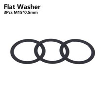 자전거 축 볼트 M12x1mm/2mm/3mm/4mm 스루 액슬 와셔 M12 허브 튜브 샤프트 꼬치 플랫/원추형 와셔107962, 3pcs m15x0.5mm 평면, 3개