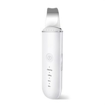 삭피기 갈바닉 진동클랜저 초음파 스킨 스크러버 진동 페이스 주걱 블랙 헤드 리무버 삽 클린 캐비테이션 필링 페이셜 리프팅 모공 필링, 하얀