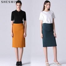 [쉬즈미스] 로라 사이드 슬릿 밴딩 미디스커트