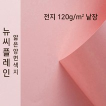 뉴씨플레인 종이문화 얇은 양면색지 120g 전지 낱장 1매 No.27 분홍색, 1장