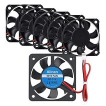 Alinan 6피스 5010 12V 냉각 팬 50mm 무소음 DC 0.08A 브러시리스 3D 프린터 2핀 와이어 듀얼 볼 베어링 컴퓨터 418998