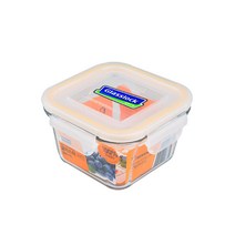 글라스락 유리밀폐용기 500ml - 정사각형 반찬통 유리용기 내열, 1개