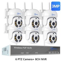 무선홈캠 강아지홈캠 PTZ카메라 IP카메라 홈캠 펫캠 MovolsH265 3MP 5MP HD CCTV 시스템 양방향 오디오 방수 WIFI 보안 8CH NVR 비디오 감시 키트, 31.3T  8CH 3MP With 6 PTZ