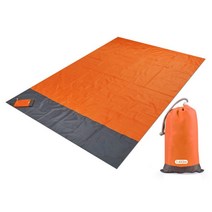 200x210cm 포켓 피크닉 방수 비치 매트 모래 무료 담요 캠핑 야외 피크닉 텐트 접는 커버 침구, 주황색, 200x140cm
