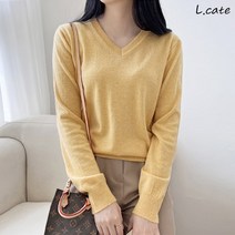 엘케이트 여성 니트 LDZ877 여자 캐시미어 브이넥 티셔츠