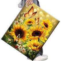 FASEN 액자 보석십자수 캔버스형 DIY 키트 40 x 50 cm, 1세트, FAN32.해바라기와 나비2