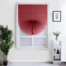 햇빛 코드가없는 어두워지는 Pleated Window Shade 블 드 홈 아파트 기숙사 Half Blackout Curtain 개인 정보 보호를 위해, 90W x 150cm L, Blinds Red