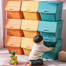 무타공마켓 알록달록 장남감정리함 적재형 수납 정리 리빙박스, 오렌지