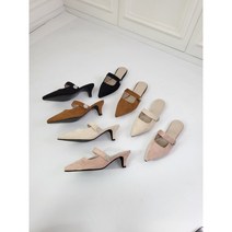 페뉴 스웨이드 뮬 슬리퍼(1cm 5cm)