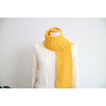 [코바늘DIY] 이지머플러 스카프 DIY패키지 코바늘 입문용 초보용, 옐로우, 성인용(2볼)