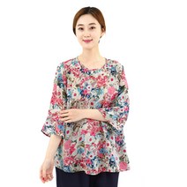 인견옷 인견블라우스 인견꽃블라우스