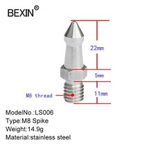 사진 액세서리 3 pcs 3/8 1/4 m8 인치 카메라 삼각대 스파이크 교체 부품 gitzo benro monopod 삼각대 용, 01 LS006  1PC
