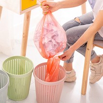 라탄 휴지통 + 리필봉투 5봉 모음 쓰레기통, 라탄휴지통 소 그린, 리필봉투 5봉(색상랜덤)