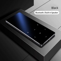 뮤직플레이어 블루투스 mp3 휴대용 블루투스 스피커 터치 키가 있는 REDANT MP3 플레이어 내장 8GB 16GB HiFi 금속 미니 휴대용 워크맨라디오 FM 녹음 292, 128GB, 검은 색