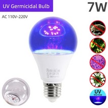 =(K)= 램프 UVC UV 살균 전구 E27 LED 옥수수 조명 살균기 오존 실내 소독 등 자외선 221633, UVC Lamp Global 7W