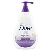 Baby Dove Calming Moisture 민감한 피부 나이트 타임 워시 저자극성 및 티어프리 목욕 워시 3팩 향 신생아에게 적합 400ml (13온스) 3개