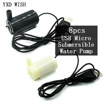 순환모터 수중 온수순환용 보일러 순환용 8pcs DC 5V 미니 USB 마이크로 잠수정 물 펌프 120L/H Diy 키트에, 02 Black