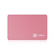 TISHRIC HDD 외형 하드 드라이브 Optibay 인클로저 25 하드 디스크 HDD Box USB 3/2 Sata to USB 멀티 컬러 하드 드라이브 박스, Pink usb 2.0