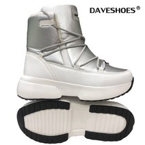 스노우보드 스키 부츠 여성용 미끄럼 방지 겨울 미드 송아지 여성용 플랫폼 두꺼운 겨울, 39, 은백색