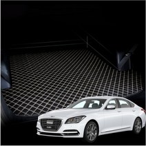 제네시스 G80 신형 퀼팅 4D 입체 가죽 트렁크매트, 새들브라운, 컨텐츠 참조, 현대