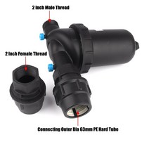 드리퍼 노즐 1.5 2 인치 50 63mm 120 메쉬 130 미크론 T 형 스크린 필터 농업 물방울 관개 수족관 탱크 워터 펌프 어댑터, 2인치 63mm