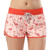 SURF CUZ 여성용 퀵 드라이 운동용 캐주얼 비치 반바지 보드쇼츠 탱키니 하의 18 네이비 - 트로피컬