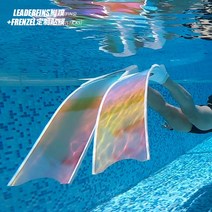 LEADERFINS반투명 프리다이빙 리더핀 아이스 퓨어카본, 상세이페이지 참고, 블루 카멜레온 화이트 에지 소프트,31