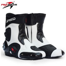 오토바이 부츠 시디부츠 남성용 가죽 오토바이 레이싱 부츠 라이딩 슈즈 오토바이 모토크로스 오프로드 모토 부츠 스피드 바이커, A004 화이트