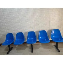 야외 벤치 편의점 로비 버스정류장 의자 3인 야구장 대합실 대기실, 5인용 플라스틱 블루