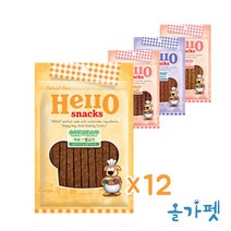 네츄럴코어 헬로스낵 허브4종 강아지간식   치즈춥스, 12팩, 양고기