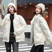 Makone여성겨울아우터겨울크코트겨울 뉴 숏 브라이트 패딩녀 디자인 소울 후드 패딩