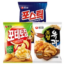 상세설명참조 농심 포테토칩 오리지널 3봉 + 조청유과 3봉 + 포스틱 3봉, 단품, 단품