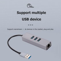 usb허브 c타입허브 호환 USB To Rj45 Lan 네트워크 카드 3 포트 USB3.0 분배기 고속 허브 노트북 컴퓨터 용, 01 Model Type-C
