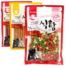 강아지간식 닭+연어 혼합맛 150g 져키 3개 닥스훈트, 혼합간식
