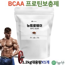 포대유청 단백질 대용량 초코프로틴 보충제 BCAA 아미노산 히스티딘 류신 이소류신 발린 벌크업 1.2kg 1개