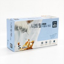 명진 니트릴 장갑 100매*2 총200매 S M L 식품 요리 위생 미용, 중(M)