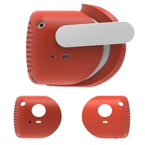 3D 안경 가상현실안경 VR 컴퓨터용 vr 헬멧 실리콘 보호 커버 케이스 oculus quest 2 긁힘 방지 헤드셋 쉘 for quest 2 vr 헬멧 액세서리, 빨간색