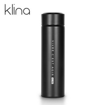 클리나 스마트 온도표시 온도계 보온보냉병 텀블러 500ml 블랙, 단품