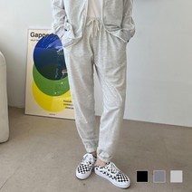 밴딩 긴바지 세미 허리밴딩 스판 밴딩바지 배기팬츠