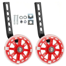 자전거 보조 바퀴 세트 12인치 20인치 길이 사이즈 호환 LED 바퀴 부품 세트, 핑크