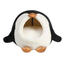 햄스터집 하우스 대형 쳇바퀴 집만들기 2층집 햄스터케이지 예쁜 물린 방지 펭귄 모양 기니피그 고슴도치 쥐 친칠라 침대 둥지 룸 햄스터 은신처 햄스터 둥지, 검정 흰색, s