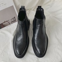 남자 첼시부츠 앵글 정장구두 사이드 밴딩 겨울 오피스룩