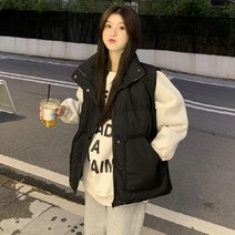 ANYOU 여성 경량베 스트패딩 오버핏 패딩조끼